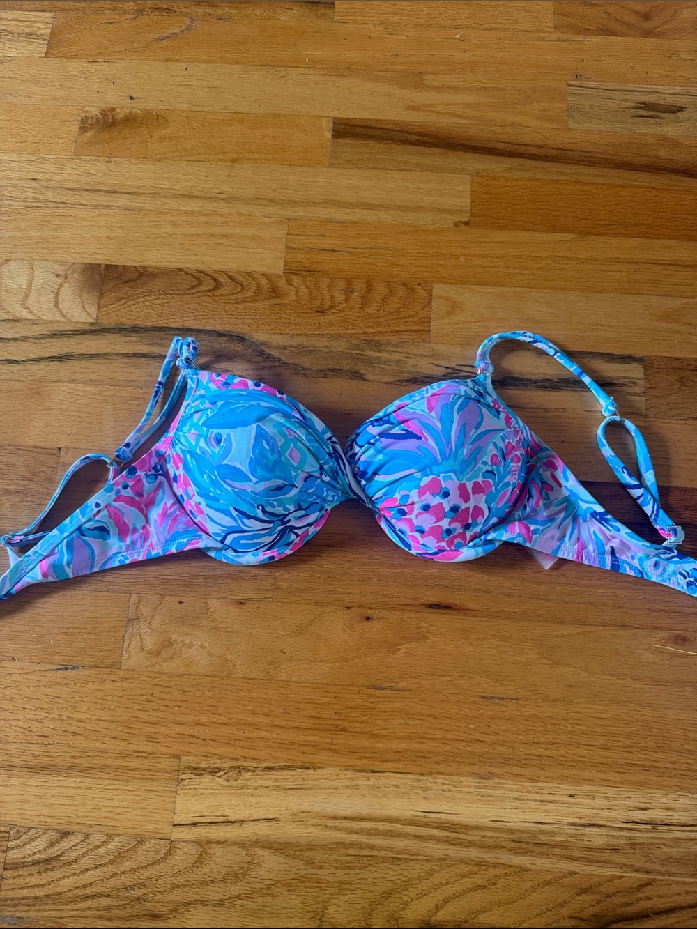 Lilly Pulitzer Blossom underwire bikini top in the Party Princess print.